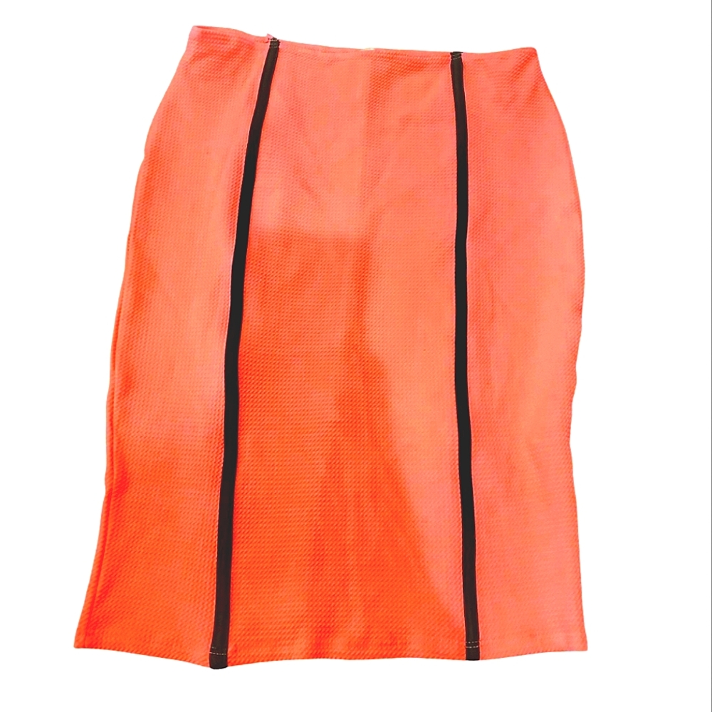 NWOT Hot Pink Pencil Skirt with Black Accents Size Medium